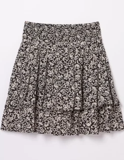 FatFace Ali Mono Vines Skirt Black Best