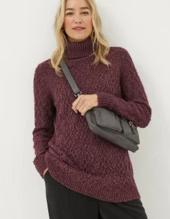 FatFace Alicia Knitted Tunic Purple New