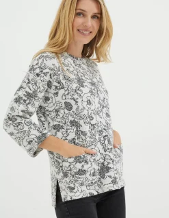 FatFace Amari Jacquard Sweatshirt Ivory Clearance