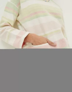 FatFace Amari Textured Stripe Crew Sweatshirt Multi Colour Outlet