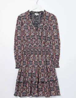 FatFace Amba Ikat Geo Dress Chestnut Brown Hot