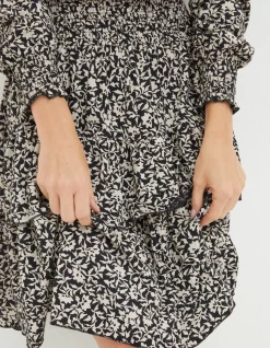 FatFace Amba Mono Vines Jersey Dress Black Best
