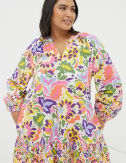 FatFace Amy Art Floral Tunic Dress Multi Online