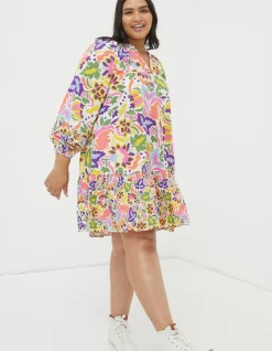 FatFace Amy Art Floral Tunic Dress Multi Online