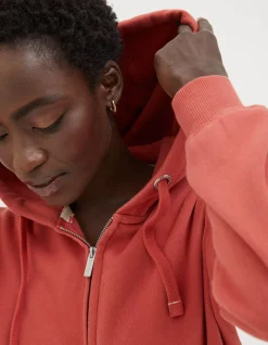 FatFace Amy Zip Through Hoodie Washed Red Best