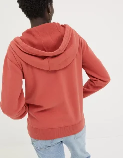 FatFace Amy Zip Through Hoodie Washed Red Best