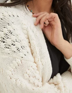 FatFace Anna Bobble Stitch Cardigan Ivory Best
