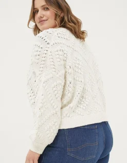 FatFace Anna Bobble Stitch Cardigan Ivory Best