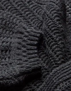 FatFace Anna Crochet Cardigan Black Outlet
