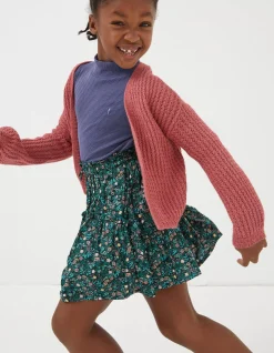 FatFace Anna Knitted Cardigan Raspberry Red Clearance