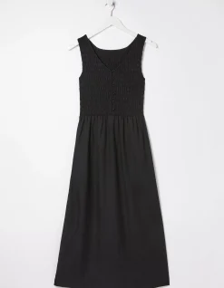 FatFace Anna Midi Dress Black New