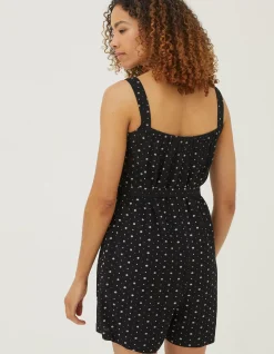 FatFace Annie Geo Print Playsuit Black Outlet