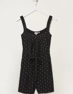 FatFace Annie Geo Print Playsuit Black Outlet