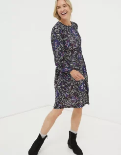FatFace Annie Inspirit Floral Dress Black Sale