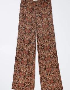 FatFace Art Floral Satin Printed Trousers Black Hot