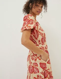 FatFace Aubrey Vine Floral Maxi Dress Cream Outlet