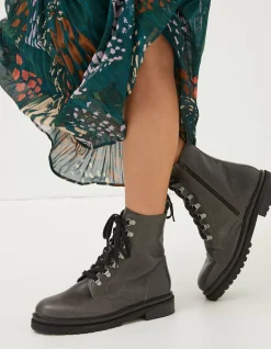 FatFace Aureilia Ankle Hiker Boot Olive Green Outlet