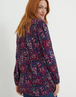 FatFace Aurelia Abstract Marks Tunic Purple Discount