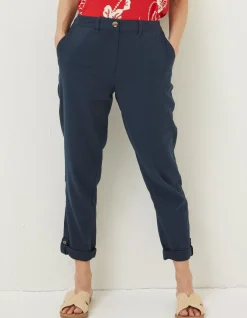 FatFace Austell Linen Blend Jogger Navy Sale