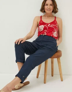 FatFace Austell Linen Blend Jogger Navy Sale