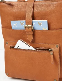 FatFace Ava Leather Backpack Tan Online