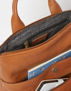 FatFace Ava Leather Backpack Tan Online