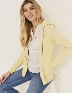 FatFace Ava Zip Thru Hoodie Lemon Discount