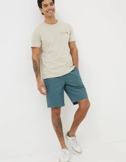 FatFace Away With The Fishes T-Shirt Washed Natural Clearance