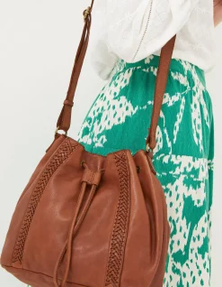 FatFace Awna Leather Bucket Bag Tan Online