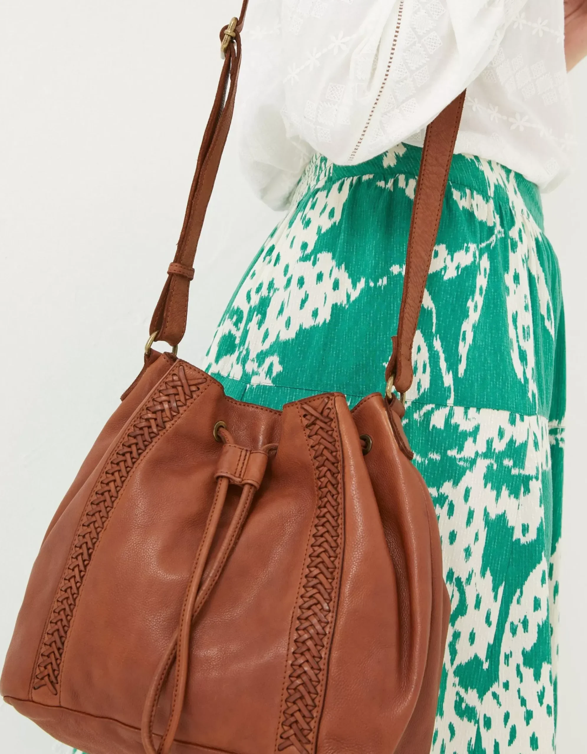 FatFace Awna Leather Bucket Bag Tan Online