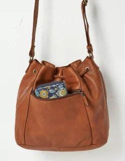 FatFace Awna Leather Bucket Bag Tan Online