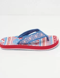 FatFace Aztec Flip Flops Raspberry Red Discount