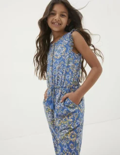FatFace Aztec Printed Jumpsuit Washed Blue Best