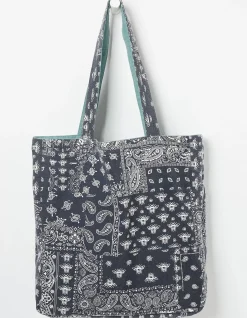 FatFace Bandana Reversible Tote Bag Green Haze