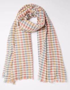 FatFace Bea Gingham Scarf Multi Best