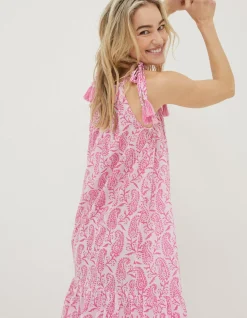 FatFace Beachwear Ayanna Paisley Midi Dress Bright Pink Best