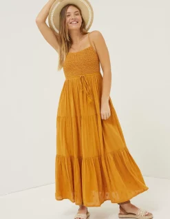 FatFace Beachwear Jo Midi Sundress Golden Yellow Outlet