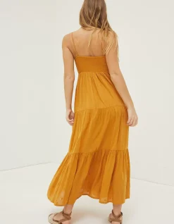 FatFace Beachwear Jo Midi Sundress Golden Yellow Outlet
