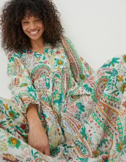FatFace Beachwear Jocelyn Paisley Midi Dress Multi Colour Outlet