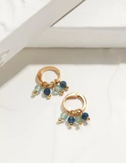 FatFace Bead Huggy Hoops Blue Online