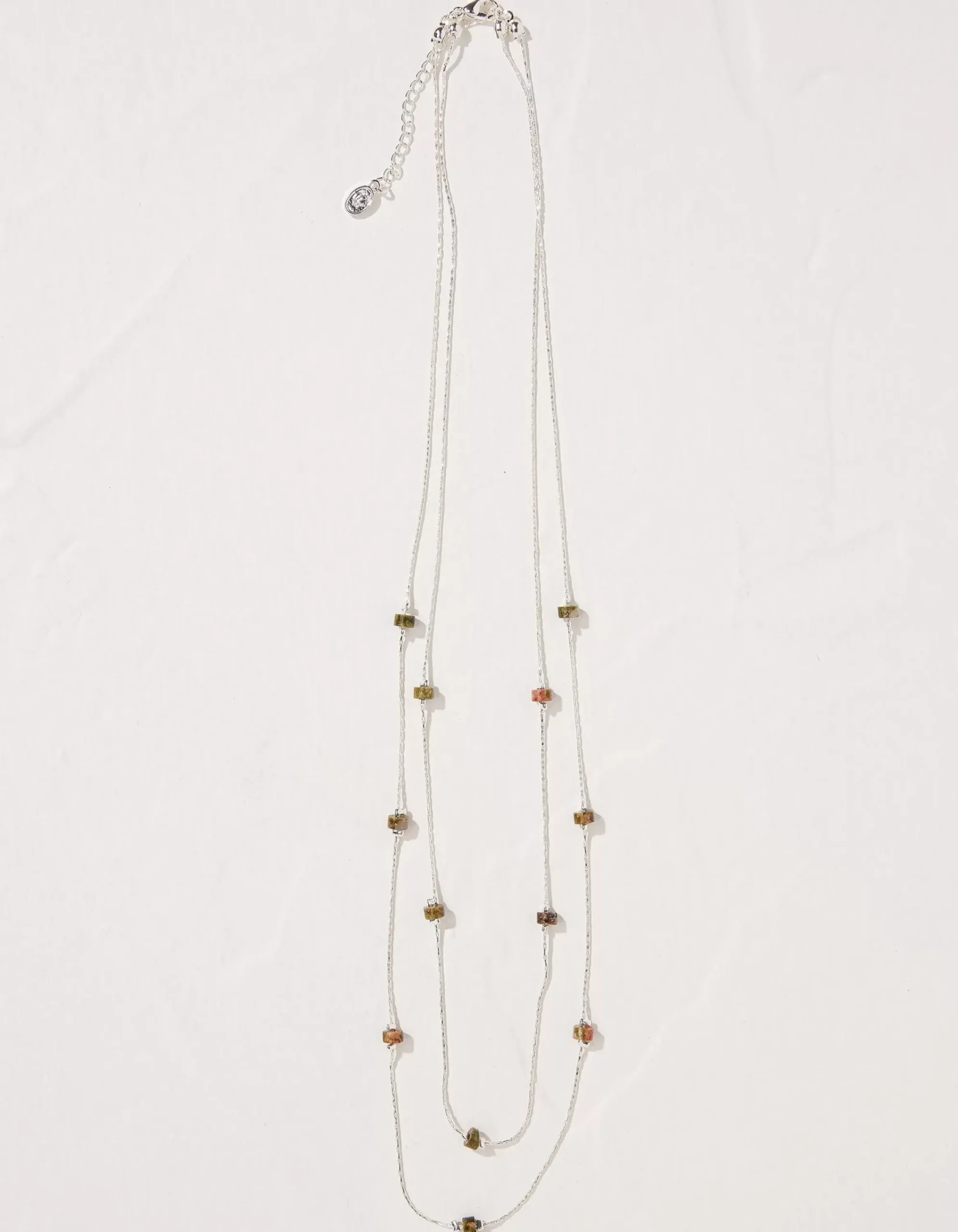 FatFace Bead Layered Necklace Silver Sale