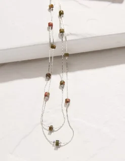 FatFace Bead Layered Necklace Silver Sale