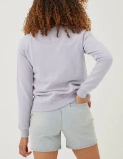 FatFace Becky Summer Graphic Crew Sweatshirt Lilac New