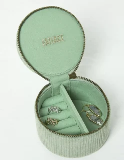 FatFace Bee Travel Jewellery Box Light Green Clearance