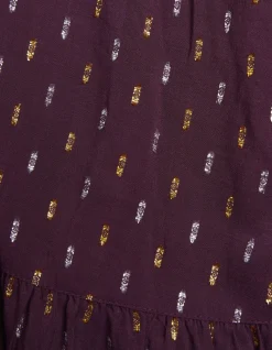 FatFace Belle Metallic Dress Plum New