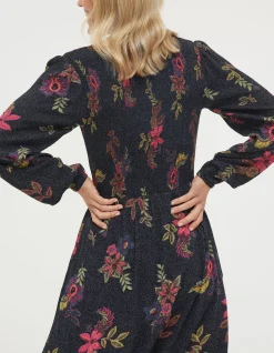 FatFace Bennie Floral Midi Dress Black Hot