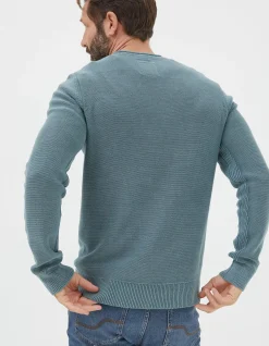 FatFace Berwick Washed Crew Jumper Sage Green Outlet