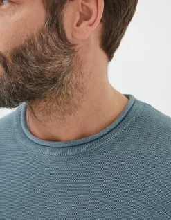 FatFace Berwick Washed Crew Jumper Sage Green Outlet