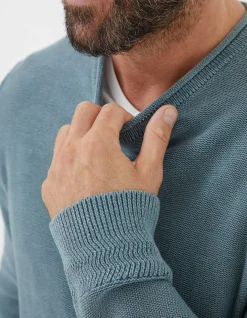 FatFace Berwick Washed Crew Jumper Sage Green Outlet