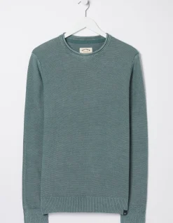 FatFace Berwick Washed Crew Jumper Sage Green Outlet